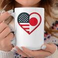 米国 アメリカ 日本 ハートフラッグ 二重国籍。 コーヒーマグ 面白い贈り物