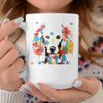 鮮やかな犬のアート スプラッシュカラー 抽象画 コーヒーマグ 面白い贈り物