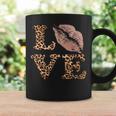 Big Lips Love ヒョウ柄 文字 ピンク 唇 バレンタイン ラブ コーヒーマグ ギフトのアイデア