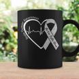 Brain Tumor Awareness Heart Brain Cancer Gray Ribbon Support Coffee Mug Gifts ideas