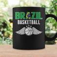 Brasil Baloncesto Fans Jersey Bandera Brasileña Deporte Amantes In Mangas Taza de café Ideas de regalos