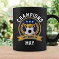 Champion Are Born In May フットボール サッカーボール 誕生日プレゼント 長袖tシャツ コーヒーマグ ギフトのアイデア