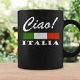 Ciao Italia トリコロールグリーン 白と赤 イタリア国旗 イタリア コーヒーマグ ギフトのアイデア