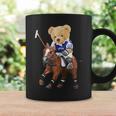 Cool Teddy Bear Playing Horse Polo Game Illustration Graphic コーヒーマグ ギフトのアイデア