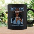 Denim And Diamonds African Melanin Cowgirls Western Coffee Mug Gifts ideas