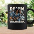 Denim And Diamonds African Melanin Swag Cowgirls Western Coffee Mug Gifts ideas
