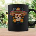 Dia De Los Muertos スカルとマリーゴールド コーヒーマグ ギフトのアイデア