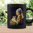 Girl With A Pearl Earring And A Cat 名画パロディ アート猫 コーヒーマグ ギフトのアイデア