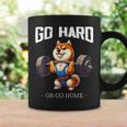 Go Hard Or Go Home 柴犬 犬 ウエイトリフティング フィットネス ジム コーヒーマグ ギフトのアイデア