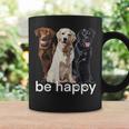 Be Happy ラブラドールレトリバー ゴールデンブラックブラウン チョコレートラボ コーヒーマグ ギフトのアイデア