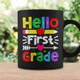 Hello First Grade Back Tochool 1St Day Of 1St Grade コーヒーマグ ギフトのアイデア