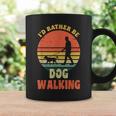 I'd Rather Be Dog Walking レトロ ラブドッグウォーカー コーヒーマグ ギフトのアイデア