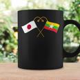 Japanese Flag Myanmar Flag ミャンマー遺産 ミャンマーのルーツ 日本の国旗 ミャンマーの国旗 コーヒーマグ ギフトのアイデア