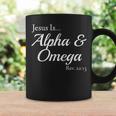 Jesús Es Alfa Y Omega Apocalipsis 22 Taza de café Ideas de regalos