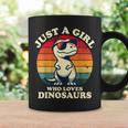 Just A Girl Who Loves Dinosaurs おもしろレトロ恐竜 T-Rex コーヒーマグ ギフトのアイデア