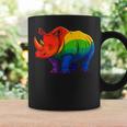 Lgbt 力強い虹色のサイ Rainbow Rhinoceros Graphic コーヒーマグ ギフトのアイデア