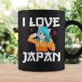 I Love Japan Kawaii Anime Girl Neko Cat Girl Otaku Weeb コーヒーマグ ギフトのアイデア