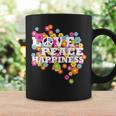 Love Peace Happiness 60年代70年代ヒッピーフラワーパワー コーヒーマグ ギフトのアイデア
