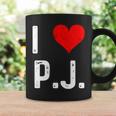 I Love Pj PJ ハート アンティーク調 長袖tシャツ コーヒーマグ ギフトのアイデア