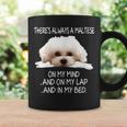 Maltese Dog Is On My Mind 面白い子犬オーナーデザイン コーヒーマグ ギフトのアイデア