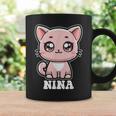 Nina かわいい猫 子猫デザイン 女の子 名前 ニーナ コーヒーマグ ギフトのアイデア