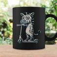 Patinete Grumpy Zebra Riding Cuello Taza de café Ideas de regalos
