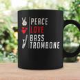 Peace Love Bass トロンボーン楽器 バス トロンボーン奏者 コーヒーマグ ギフトのアイデア