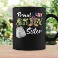 Proud Army Sister Military Sister With Dog Tag Us Flag Coffee Mug Gifts ideas