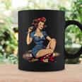 Retro Patriotic Pin-Upintage Usa Flag American Beauty Girl コーヒーマグ ギフトのアイデア