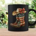 Retro Western Cowboy Boots Cowgirl American Flag 4Th Of July Coffee Mug Gifts ideas