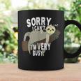 Sorry I Can't I'mery Busy ナマケモノ 遅刻魔 おはようございます。ホームオフィス コーヒーマグ ギフトのアイデア