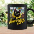 Sunflower Cat 黒猫 ひまわり 向日葵 アメコミ ネタアイテム コーヒーマグ ギフトのアイデア