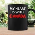 「My Heart Is With Canada」 – カナダ人と強く立つ コーヒーマグ ギフトのアイデア