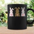 かわいい ヒョウ イースター バニー ウサギ トリオ フローラル ハッピーイースター コーヒーマグ ギフトのアイデア