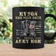 メンズ アメリカ国旗デザイン Myon Has Your Back Proud Army Mom コーヒーマグ ギフトのアイデア