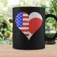 アメリカ日本国旗ハート コーヒーマグ ギフトのアイデア