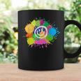 カラフル スプラッター ペイント 水彩 スマイル フェイス ユニセックス コーヒーマグ ギフトのアイデア
