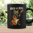 ギターを弾くロックな猫 音楽好き猫好き向けデザイン コーヒーマグ ギフトのアイデア