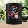 クールなt-Rex恐竜ドラマー音楽バンドデザイン。 コーヒーマグ ギフトのアイデア