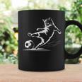 サッカーボール グラフィック 猫 スポーツ コスチューム ギフト コーヒーマグ ギフトのアイデア