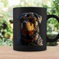 サングラスをかけたロットワイラー 愛犬自慢のロットワイラー コーヒーマグ ギフトのアイデア