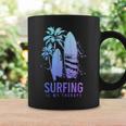 サーフィンセラピー ヴィンテージ サーフボード ヤシの木 ビーチサーファー コーヒーマグ ギフトのアイデア