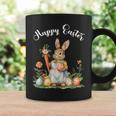 ハッピーイースターバニーニンジンイースターエッグ イースターラビットアートワーク コーヒーマグ ギフトのアイデア
