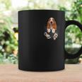 バセットハウンド愛好家のためのファニーバセットハウンド ポケットの中のバセットハウンド コーヒーマグ ギフトのアイデア