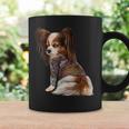 パピヨン犬 日本の伝統的なドラゴンタトゥー イレズミ コーヒーマグ ギフトのアイデア