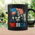 ビッグフット メリカ ロック アメリカ国旗 愛国的 7月4日 コーヒーマグ ギフトのアイデア