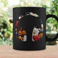 ヘッドフォンのシルエット 花柄 ボタニカル・フラワー コーヒーマグ ギフトのアイデア