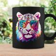 ホワイトタイガー サングラス カラフル アート 動物 虎 コーヒーマグ ギフトのアイデア