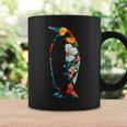 ボタニカルフラワーのシルエット 花柄 ペンギン コーヒーマグ ギフトのアイデア