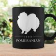 ポメラニアン 犬 ホワイト シルエット コーヒーマグ ギフトのアイデア